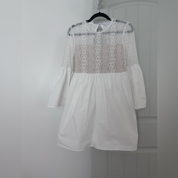 Endless Rose Bell Sleeve Mini Dress in White S - Picture 3 of 11